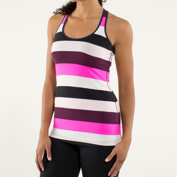 Lululemon Cool Racerback Pow Stripe Raspberry Glo Light / Inkwell - Picture 3 of 9